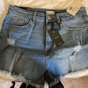 Forever 21 Frayed Denim Shorts (Curved Short)